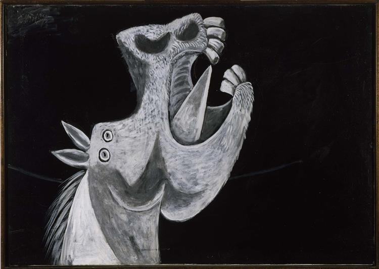 Pablo Picasso Oil Painting Horse Head.Sketch For Guernica